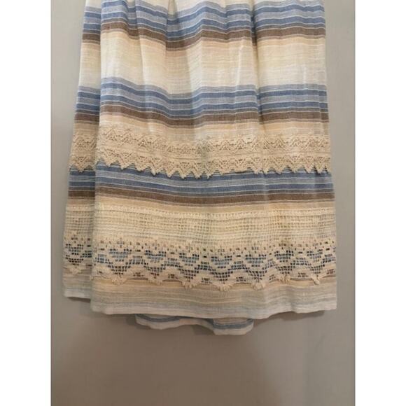 Anthropologie Sami Dress Small Lagenlook Lace Guazy Strapless Tie back Midi - Picture 6 of 9